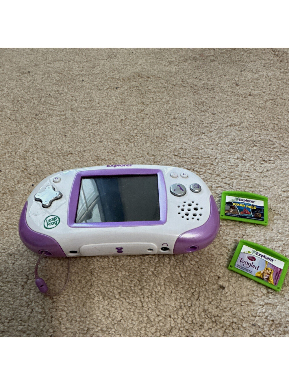 LeapFrog Leapster Explorer Purple/White w/ 2 Games Pixar Pals & Tangled 4-9